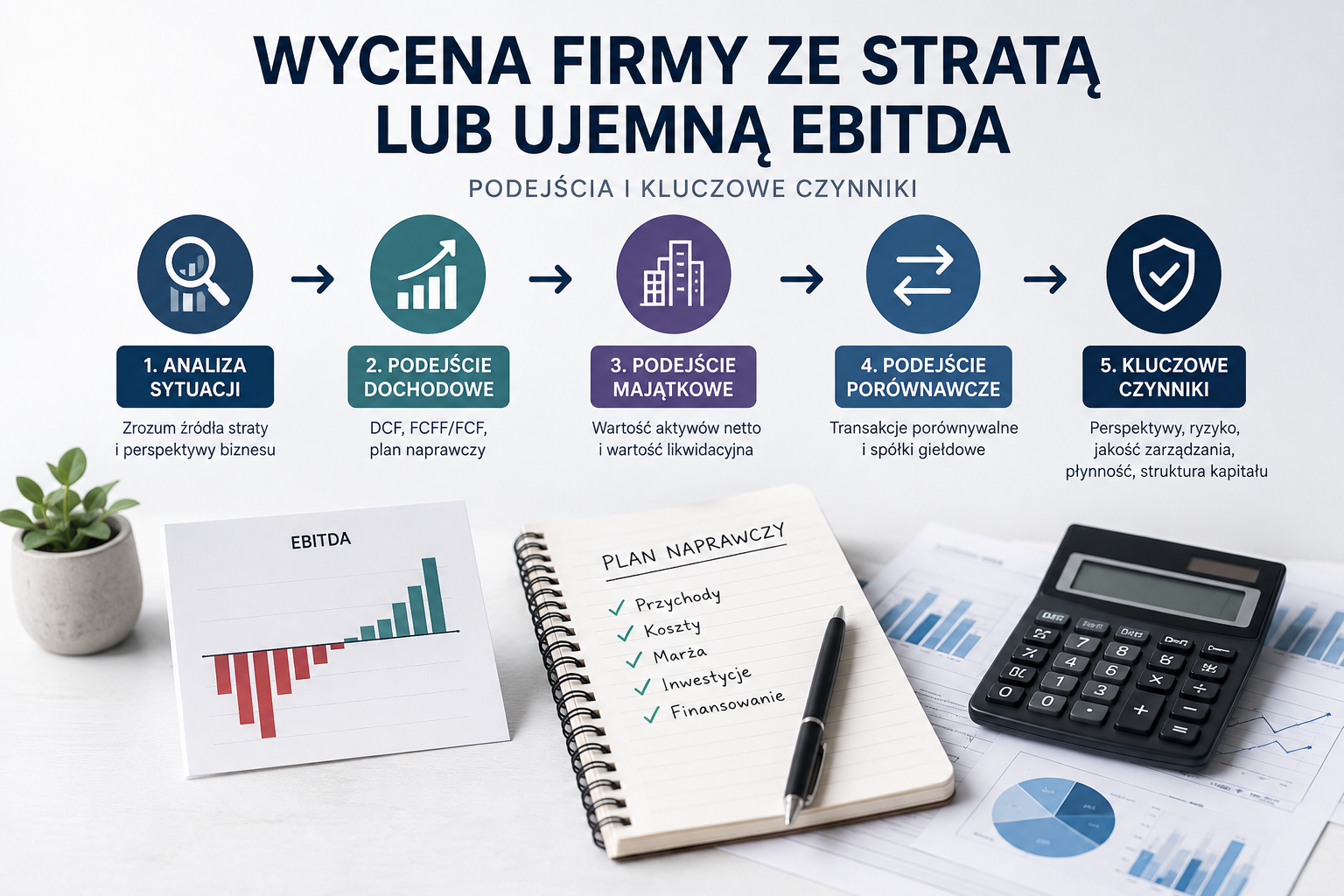 Schemat wyceny firmy ze stratą lub ujemną EBITDA